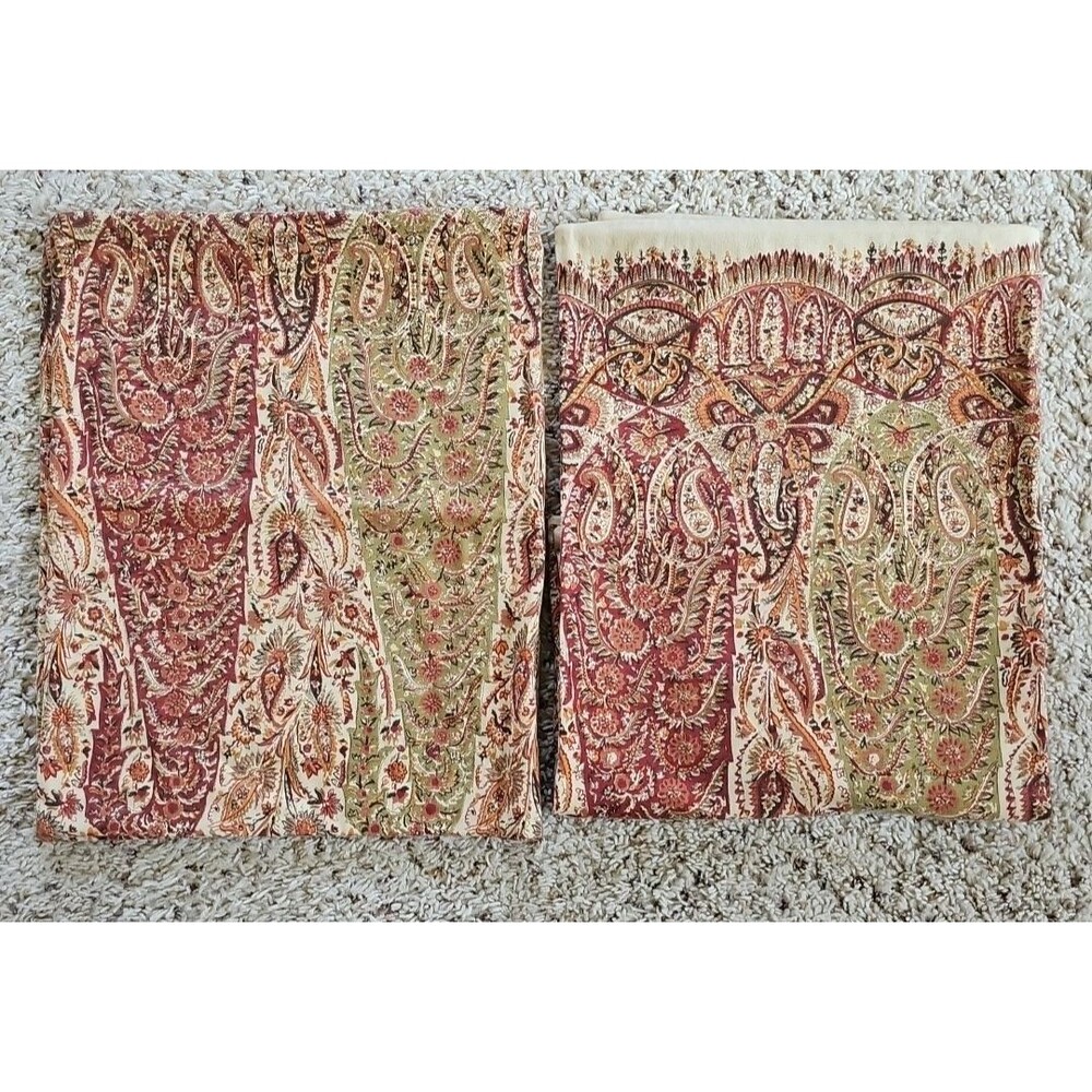 Pottery Barn Linen Cotton Paisley Pillow Covers Lumbar Square Boho Beachy